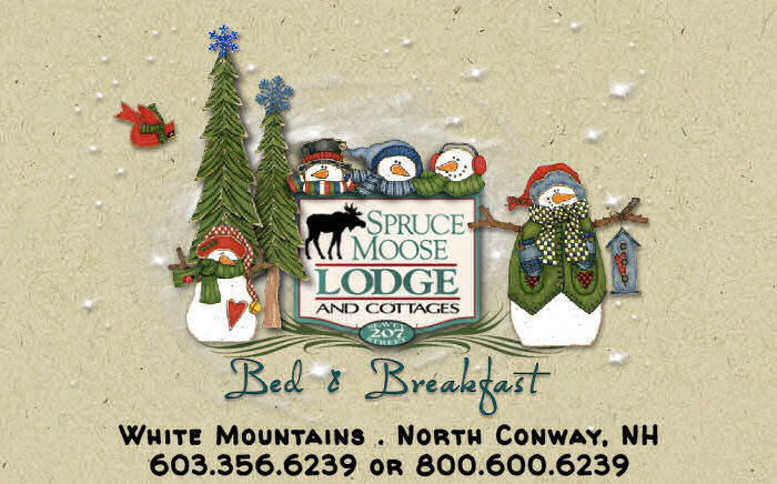 Spruce Moose Lodge Winter Snow and Ski White Mountains New Hampshire Bed and Breakfast